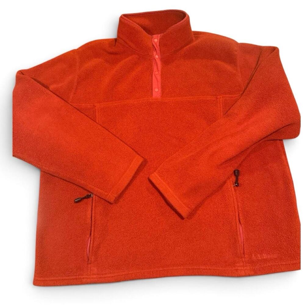 L.L.Bean Orange Snap-T Fleece Pullover Men’s XL